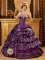 Onsala Sweden Custom Made Taffeta Dark Purple Sweetheart Appliques and Pick-ups for Quinceanera Dress