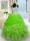 Straps Sleeveless Organza Quince Ball Gowns Beading Zipper