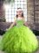 Enchanting Ball Gowns Tulle Straps Sleeveless Beading and Ruffles Floor Length Lace Up Little Girls Pageant Dress