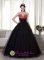 West Plains Missouri/MO Fashionable Tull Black and Red Princess Beaded Sweetheart Quinceanera Dress