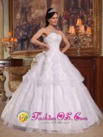 Llanelli Dyfed Wear A White Sweetheart Neckline Floor-length Quinceanera Dress