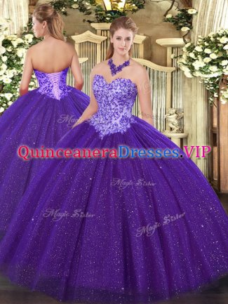 Elegant Sleeveless Beading Lace Up Quinceanera Dress