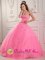 Fabulous Rose Pink For Classical Sweet 16 Quinceaners Dress Sweetheart and Appliques Ball Gown In Buffalo