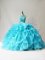 Discount Sleeveless Beading and Ruffles Lace Up Quinceanera Gowns