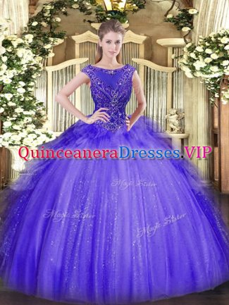 Luxurious Beading 15 Quinceanera Dress Lavender Zipper Sleeveless Floor Length