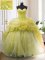 Organza Sleeveless With Train Sweet 16 Quinceanera Dress Court Train and Beading and Ruffled Layers