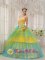 Morehead Kentucky/KY Beading and Ruch Brand New Yellow and Blue Quinceanera Dress For Winter Strapless Tulle Popular Ball Gown