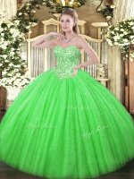 Chic Floor Length Ball Gowns Sleeveless Quinceanera Gowns Lace Up