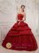 D ramatic Ruffles Decorate Wine Red Quinceanera Dress IN Katonah NY