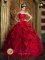 North Brunswick New Jersey/ NJ Gorgeous Wine Red Pick-ups and Hand Made Flowers Ruched Bodice For Quinceanera Dress