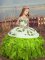 Custom Made Floor Length Ball Gowns Sleeveless Yellow Green Little Girl Pageant Gowns Lace Up