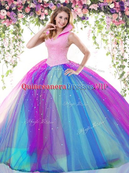 Enchanting Floor Length Ball Gowns Sleeveless Multi-color Ball Gown Prom Dress Backless - Click Image to Close