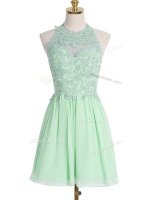 Chiffon Sleeveless Knee Length Court Dresses for Sweet 16 and Appliques