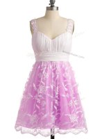 Lilac Lace Up Straps Lace Court Dresses for Sweet 16 Lace Sleeveless