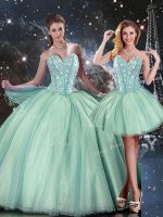 Captivating Turquoise Sweetheart Lace Up Beading Quinceanera Dresses Sleeveless(SKU QDDTA93001-6BIZ)