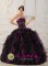 Pudasjarvi Finland Brand New Purple and Black Quinceanera Dress With Beaded Decorate and Ruffles Floor Length