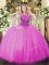 Best Selling Lilac Zipper Quinceanera Gowns Beading Sleeveless Floor Length