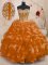 Orange Ball Gowns Sweetheart Sleeveless Organza Floor Length Lace Up Beading and Ruffles Sweet 16 Dress