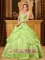 Clarksdale Mississippi/MS Beaded Decorate Unique Spring Green A-line Quinceanera Dress