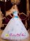 Carbondale Colorado/CO A-line Sweetheart Aqua and White Quinceanera Dress With Appliques Tulle In South Carolina