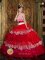 Kingston Rhode Island/RI Strapless Luxurious Colorful Ruffles Layered Beading Quinceanera Gowns Organza