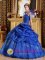 Mellrichstadt The Super Hot Spaghetti Straps Pick-ups Blue Quinceanera Dress