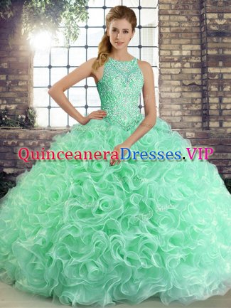 Sleeveless Lace Up Floor Length Beading Quinceanera Dresses