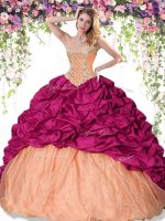 Flare Multi-color Sweetheart Lace Up Beading and Pick Ups Sweet 16 Quinceanera Dress Sleeveless