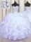 Lavender Organza Lace Up Sweetheart Sleeveless Floor Length 15th Birthday Dress Beading and Ruffles