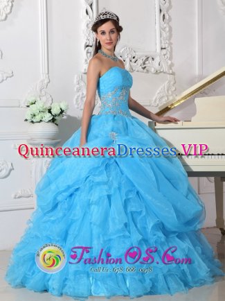 Aqua Blue Stylish Quinceanera Dress With Beaded Decorate In Hervey Bay QLD