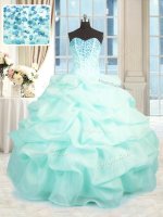 Best Sleeveless Beading and Ruffles Lace Up Sweet 16 Dress