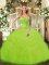 Yellow Green Lace Up Sweetheart Beading and Ruffles Sweet 16 Quinceanera Dress Organza Sleeveless