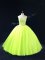 Flare Yellow Green Ball Gowns Tulle Sweetheart Sleeveless Beading Floor Length Lace Up Vestidos de Quinceanera