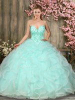 Floor Length Ball Gowns Sleeveless Apple Green Sweet 16 Dress Lace Up(SKU SJQDDT963002-4BIZ)