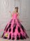 Delano Minnesota/MN Ruched Bodice Beautiful Pink and Black Princess Quinceanera Dress