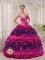 Cheap Fuchsia strapless Quinceanera Dress With white Appliques Decorate In Killearn Stirling