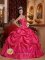 Fort Bragg California/CA Fashionable Hot Pink Ball Gown Strapless Quinceanera Dresses With Pick-ups and Ruch For Sweet 16