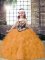 Cheap Gold Lace Up Womens Party Dresses Embroidery and Ruffles Sleeveless Floor Length