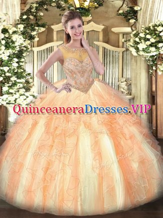 Floor Length Lace Up Vestidos de Quinceanera Multi-color for Sweet 16 and Quinceanera with Beading and Ruffles