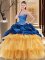 Fantastic Multi-color Sweetheart Lace Up Beading and Ruffles Quinceanera Gowns Sleeveless