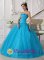 Valencia California/CA Sweetheart Beaded Decorate Tulle Romantic Teal Quinceanera Dress