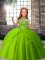 Nice Halter Top Sleeveless Lace Up Winning Pageant Gowns Tulle