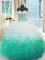 Shining Multi-color Sleeveless Organza Lace Up Sweet 16 Dresses for Military Ball and Sweet 16 and Quinceanera