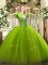 Ball Gowns Sweetheart Sleeveless Tulle Floor Length Lace Up Beading 15 Quinceanera Dress