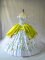 White Organza Lace Up Off The Shoulder Sleeveless Floor Length Quinceanera Dress Embroidery and Ruffles