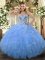 Aqua Blue Sweetheart Side Zipper Beading and Ruffles Quinceanera Dresses Sleeveless