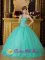 AffordableTurquoise Strapless Organza Beading Ball Gown Quinceanera Dress in Fayette Alabama/AL