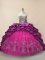 Purple Ball Gowns Taffeta and Tulle Sweetheart Sleeveless Beading and Pick Ups Lace Up Quinceanera Dresses Brush Train