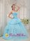 Pembroke Massachusetts/MA Inexpensive Light Blue Sweethear Strapless Floor-length Ruched Bodice Sweet 16 Dress For Quinceanera Gown