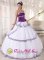 Lansdowne Pennsylvania/PA White and Purple Quinceanera Dress With Appliques Custom Made Organza